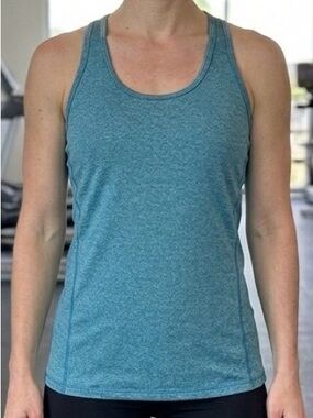 Icyzone Athletic Racerback Tank Top Heather Teal M Workout Gym Running Yoga EUC